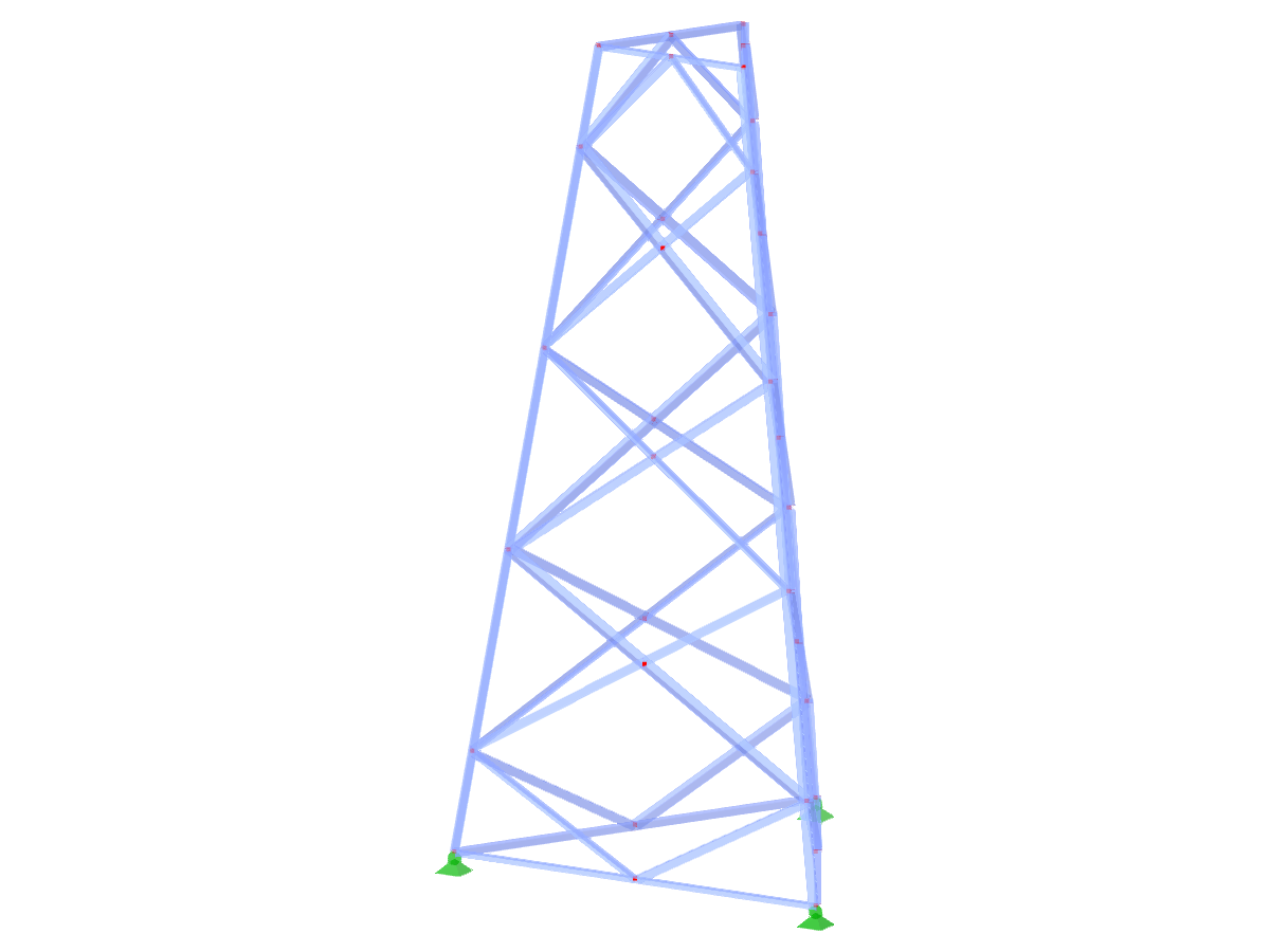 Modelo ID 2341 | TST038-b | Torre triangulada | Planta triangular | Diagonais em losango (interconectadas, retas)