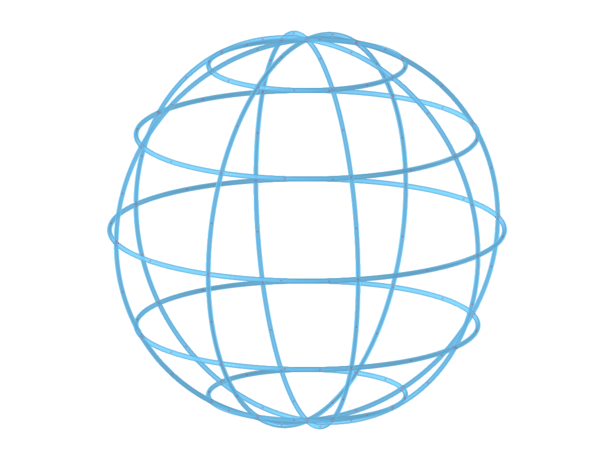 Modelo ID 2901 | SPH002 | Esfera | Meridianos e paralelas circulares