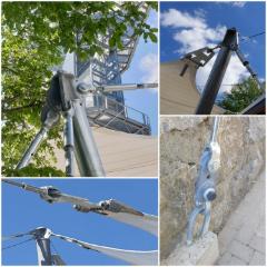 Pontos de detalhe da cobertura de membrana (© Ingenieurbüro Gisela Zündel)