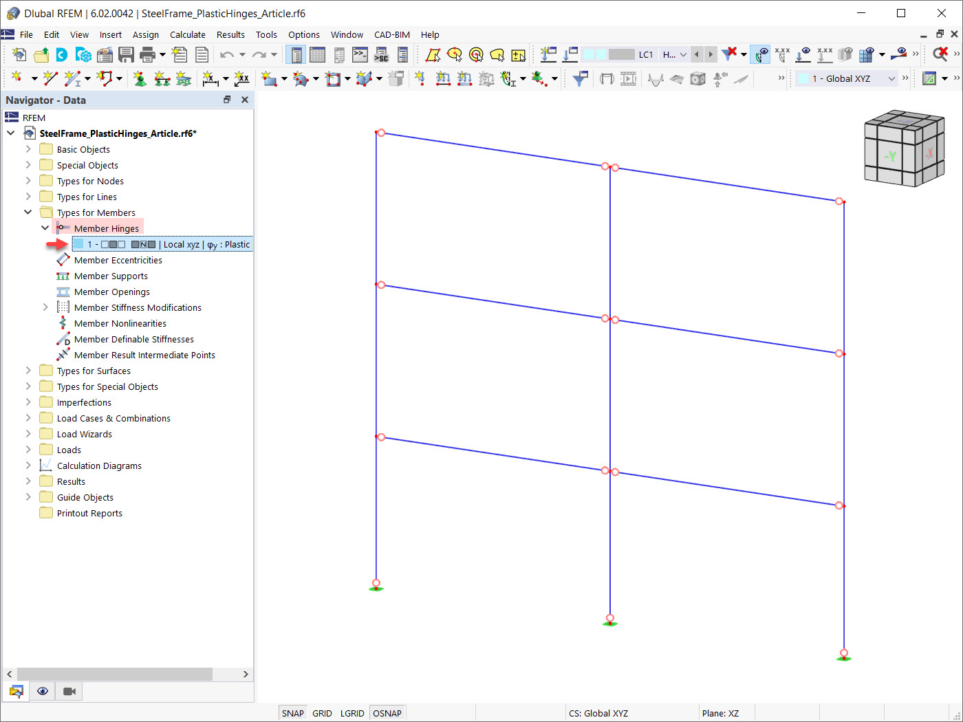 Articulações de barra no RFEM 6