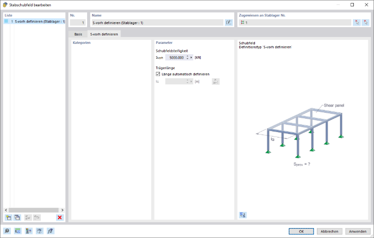 Caixa de diálogo 'Subcampo barra', separador 'Definir existente S'