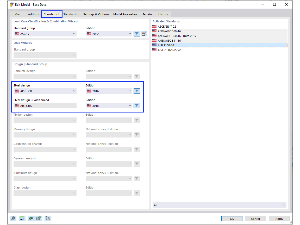 KB 001809 | Dimensionamento de aço AISI formado a frio no RFEM 6