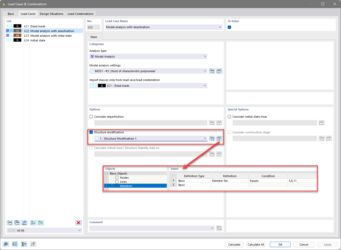 KB 001833 | Utilizar não linearidades na análise de espectro de resposta no RFEM 6