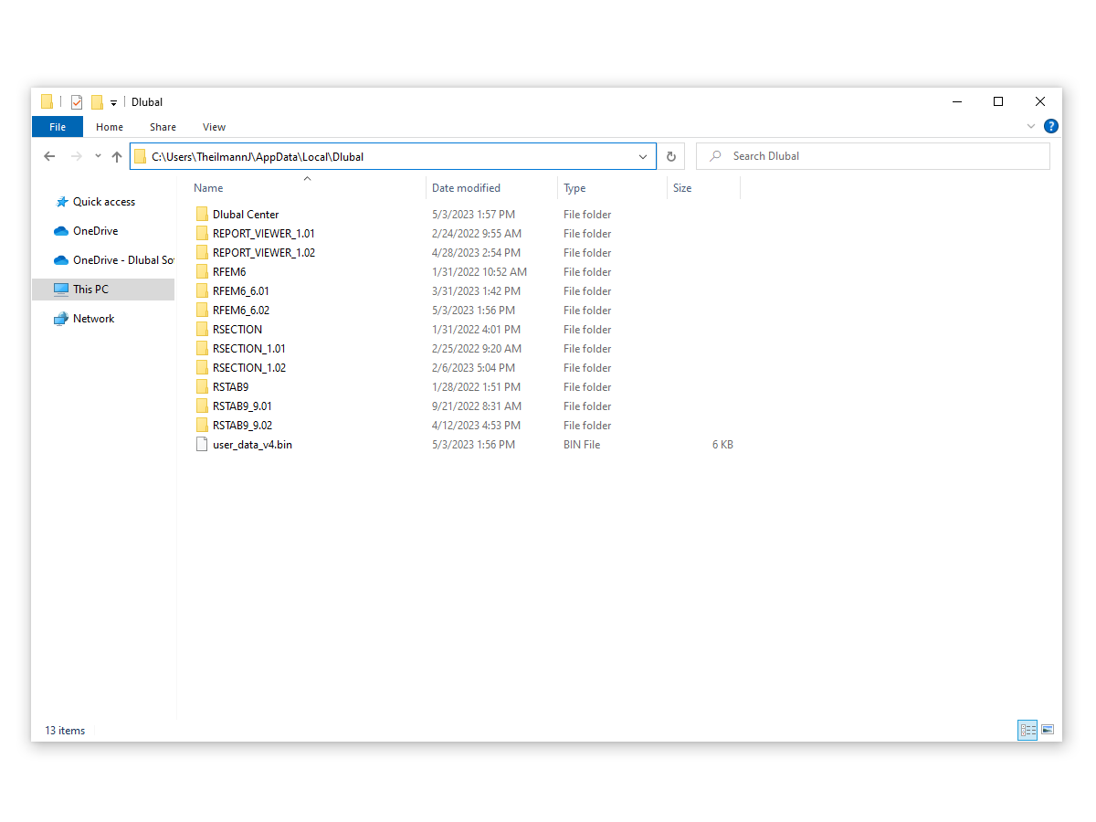 FAQ 005379 | Onde posso encontrar o diretório de trabalho do RFEM 6, do RSTAB 9 e do RSECTION 1?