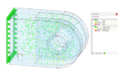 Visualização da qualidade calculada de uma malha segundo a avaliação de critérios.