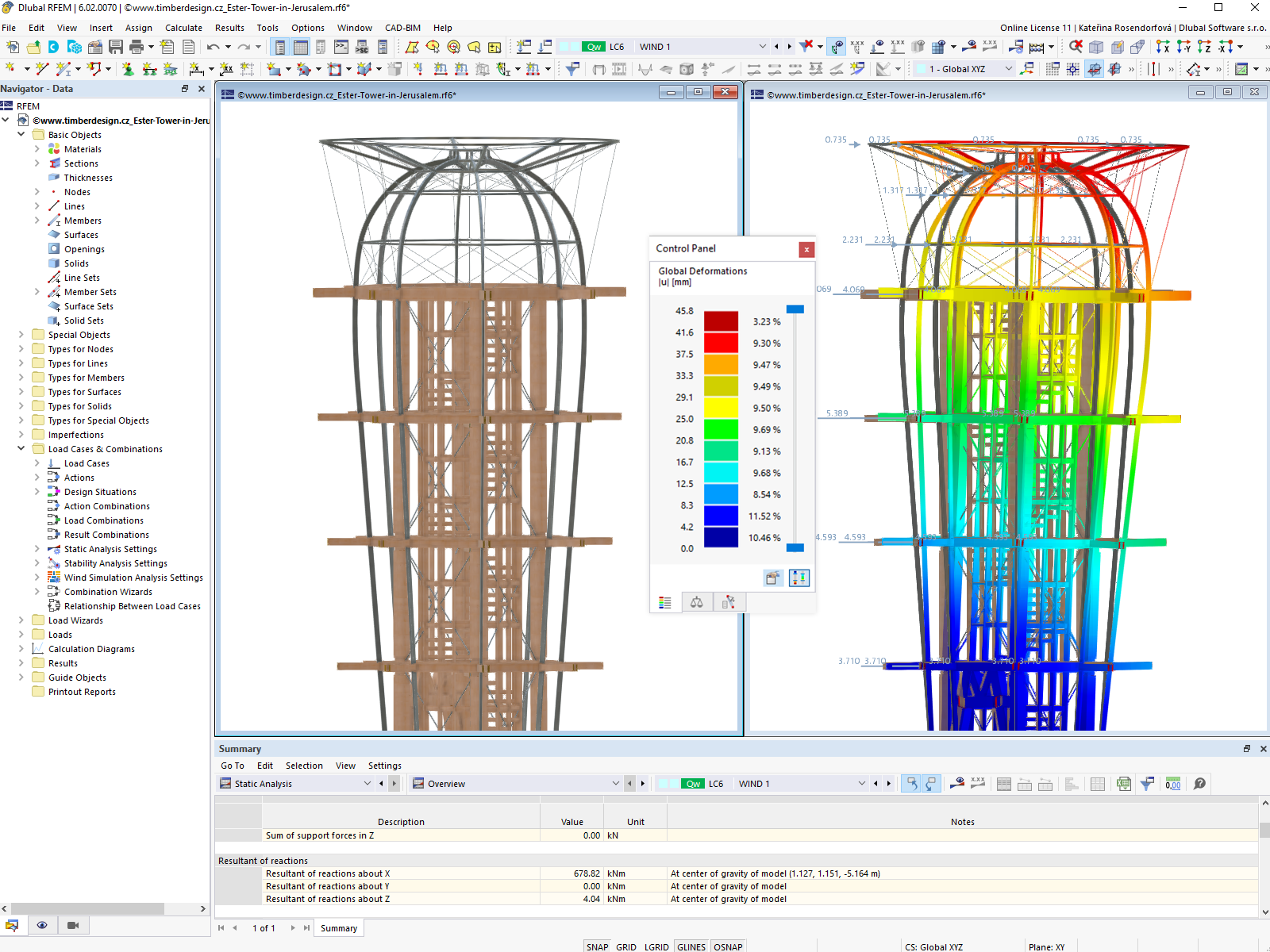 Modelo de estrutura de torre éster no RFEM 6