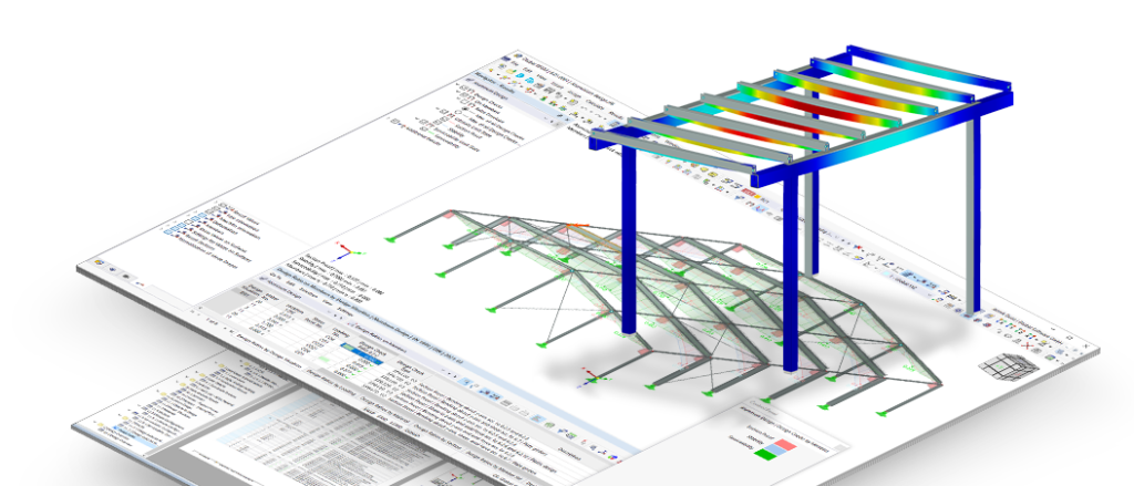 Dimensionamento de secção de alumínio no RFEM 6 para estado limite de utilização com visualização detalhada de deformações