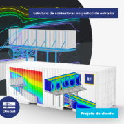 Estrutura de contentores no pórtico de entrada