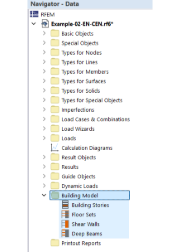 Categoria "Modelo de edifício" no navegador Dados