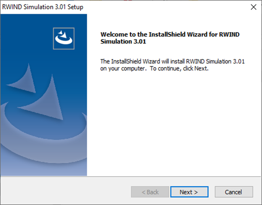 Configuração de simulação RWIND