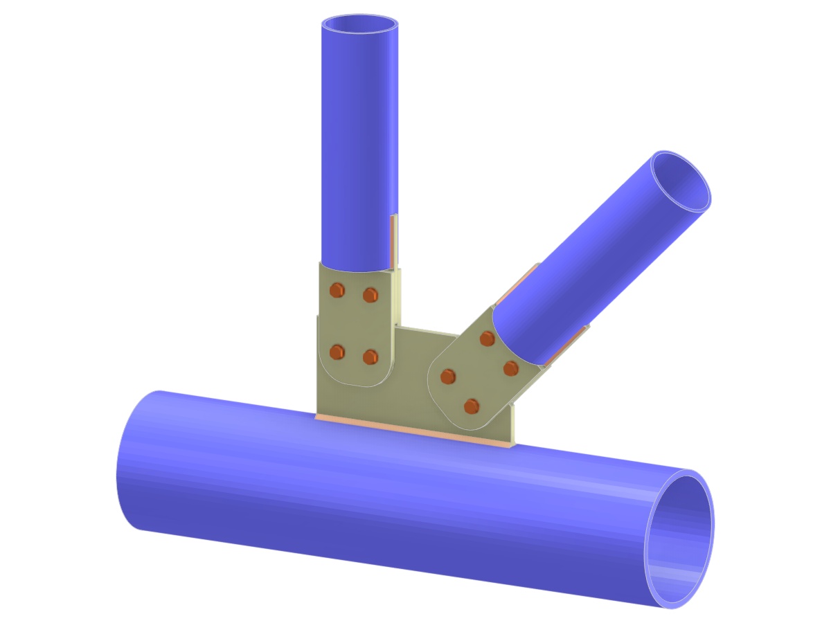 Modelo 005251 | Ligação N de Treliça | Ligação da Diagonal e Vertical ao Banzo por meio de Chapa de Gusset, Lingueta e Chapas de Cobertura