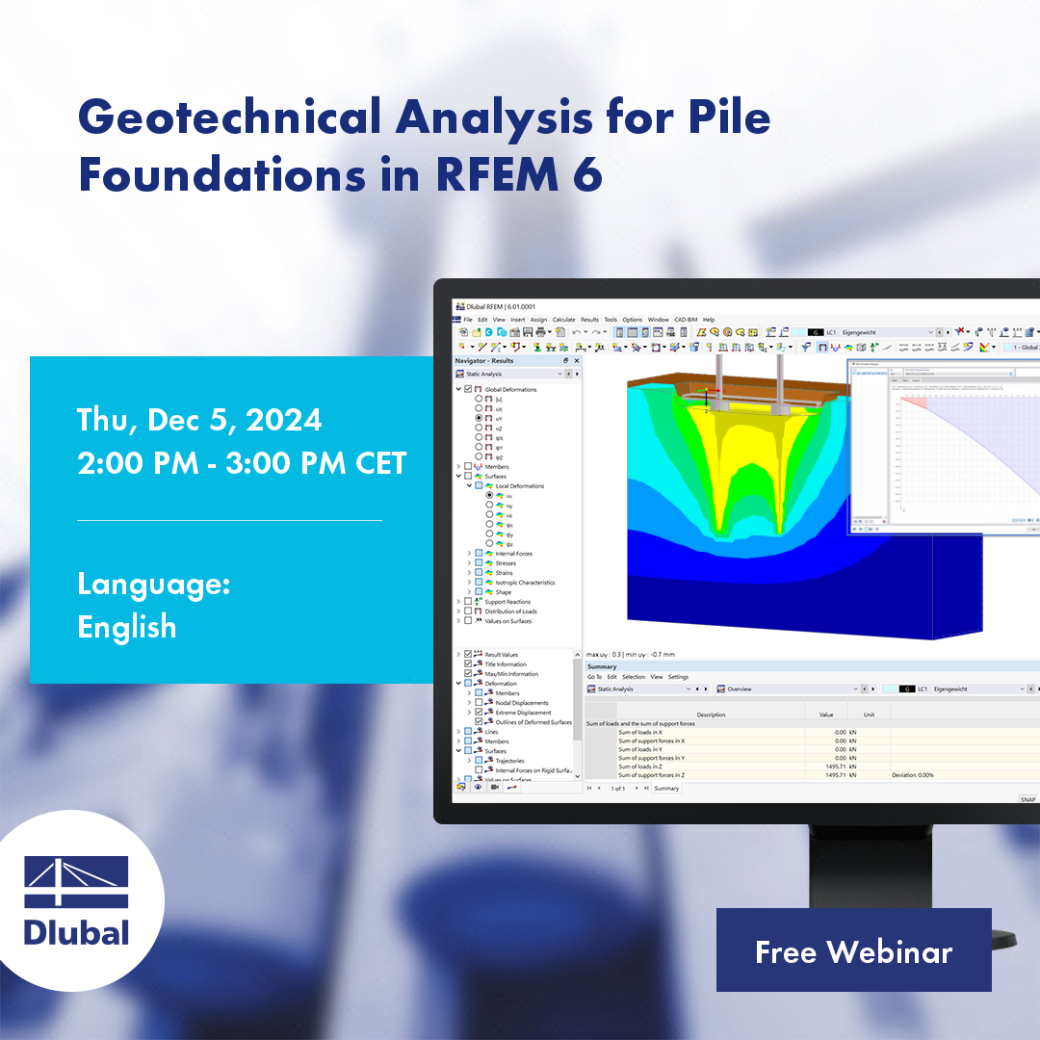 Análise geotécnica para fundações de estacas no RFEM 6