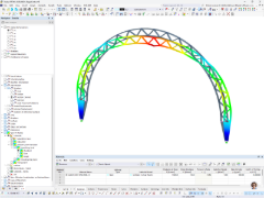 Modelo RFEM de viga treliçada com deformações | © Marx Krontal Partner, MKP GmbH