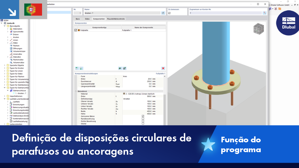 Kreisförmige Anordnung von Schrauben mit RFEM-Add-on 'Stahlverbindungen'