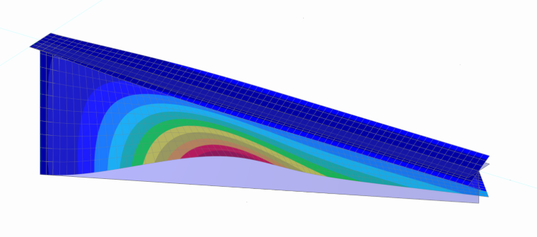 Modo de encurvadura de consola como resultado de uma análise de estabilidade