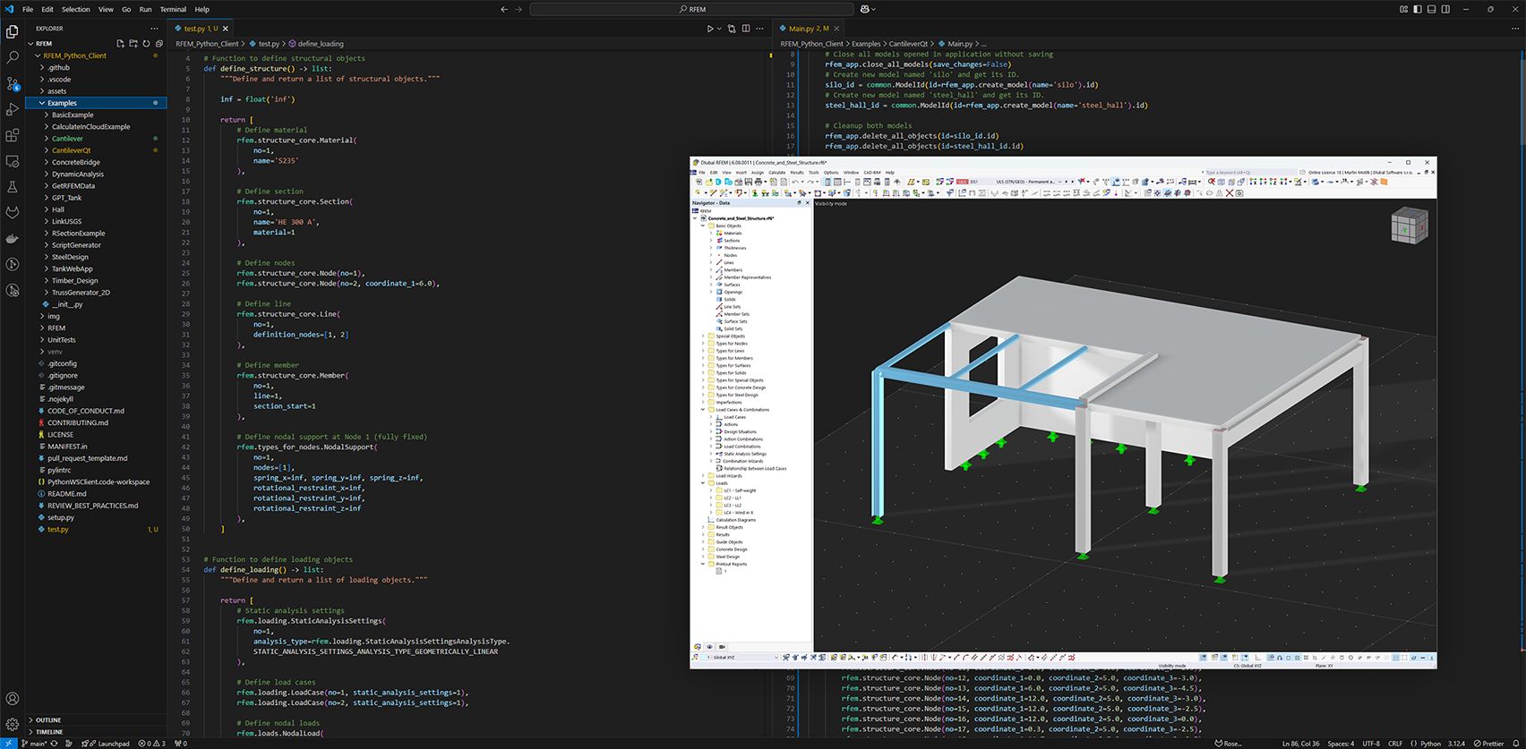 API gRPC Python para acesso a RFEM, RSTAB, RSECTION