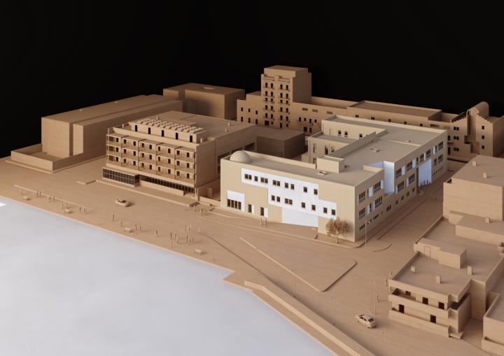 Instituto náutico combina design ecológico e interiores flexíveis utilizando pedra local.