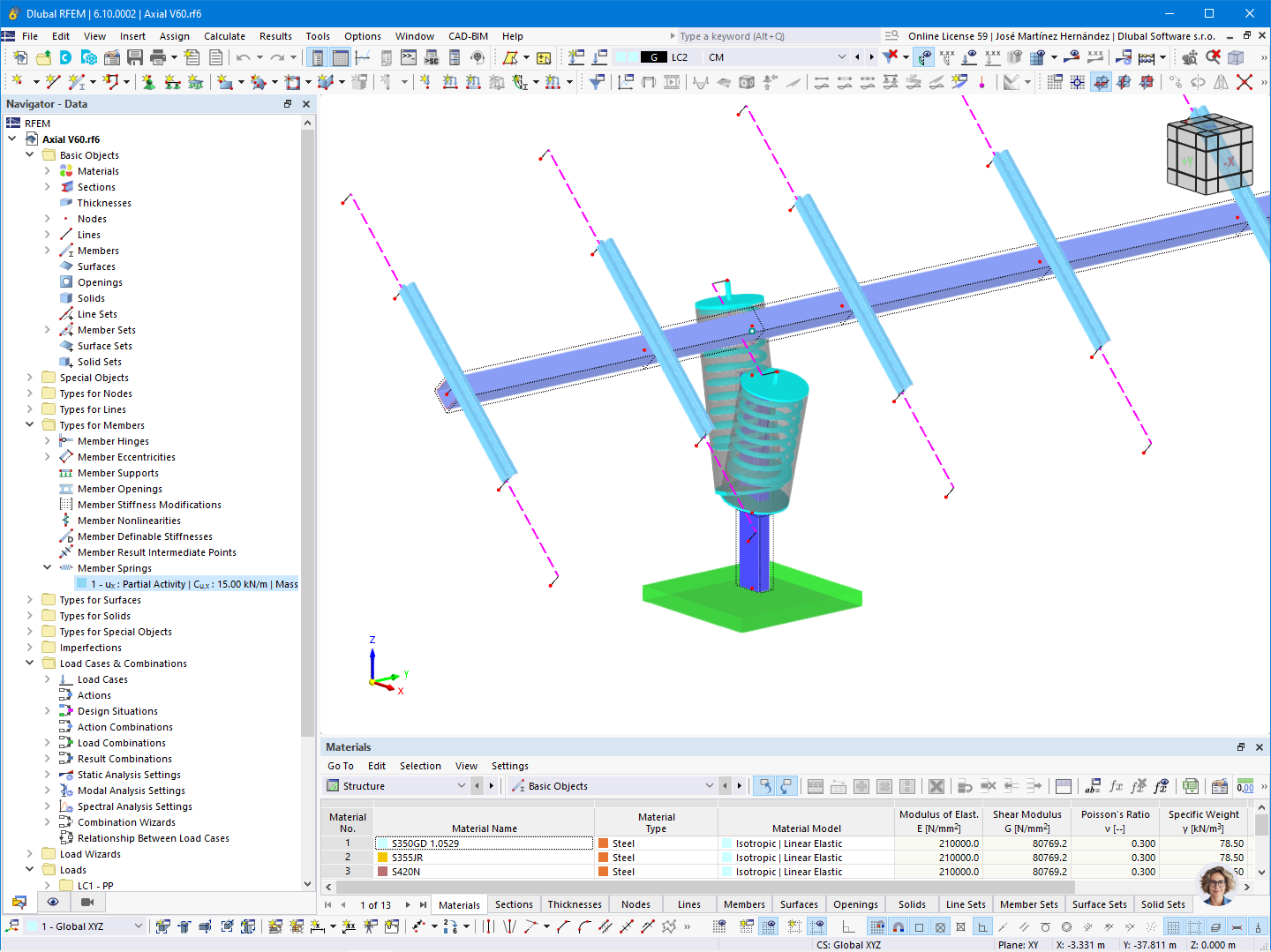 Modelo de rastreador solar no RFEM (© Axial Structural Solutions)