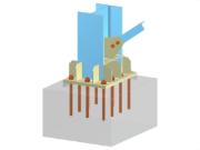 Modelo 005691 | Base de pilar com chapa de gusset e ligação diagonal aparafusada