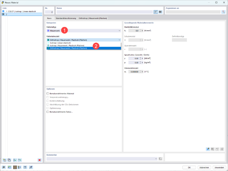 FAQ 005706 | Como posso definir uma alvenaria no RFEM 6?
