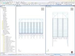 Modelo de uma estrutura de silo complexa no RFEM