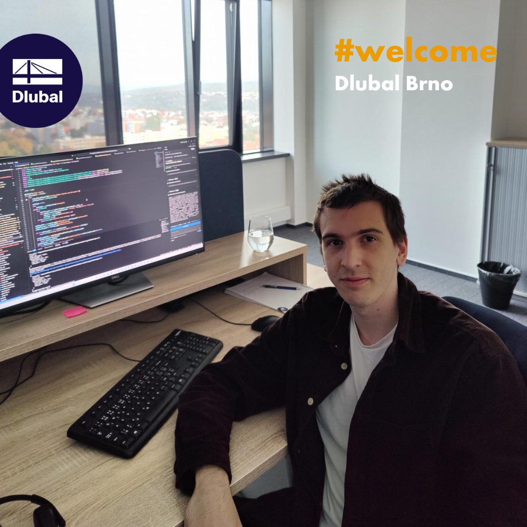 Maksim como novo programador na equipa Dlubal Software em Brno, Apresentação da equipa com foco em crescimento da empresa e inteligência artificial