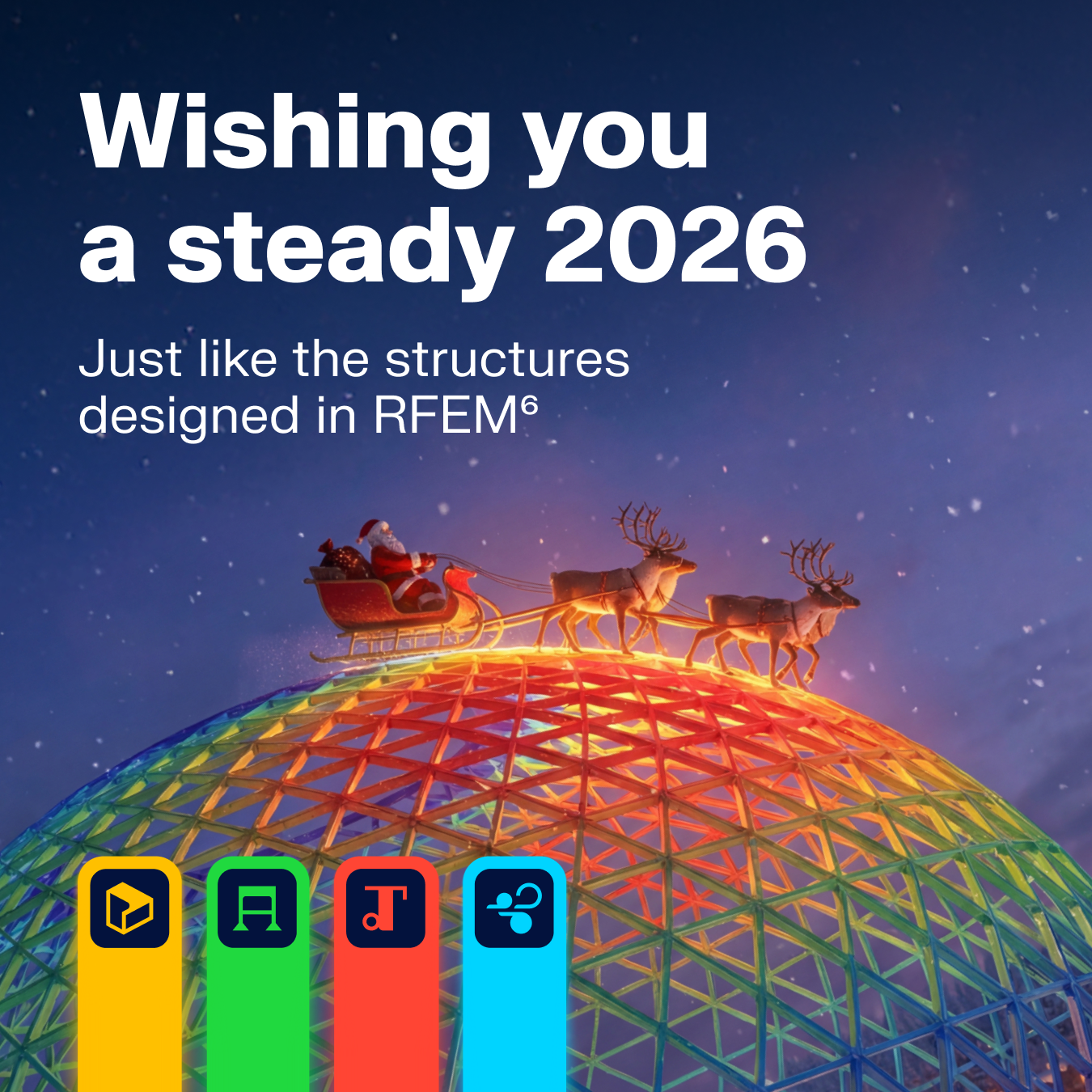 Votos festivos de Natal e as maiores felicidades para o próximo ano de 2026, celebrando o sucesso.