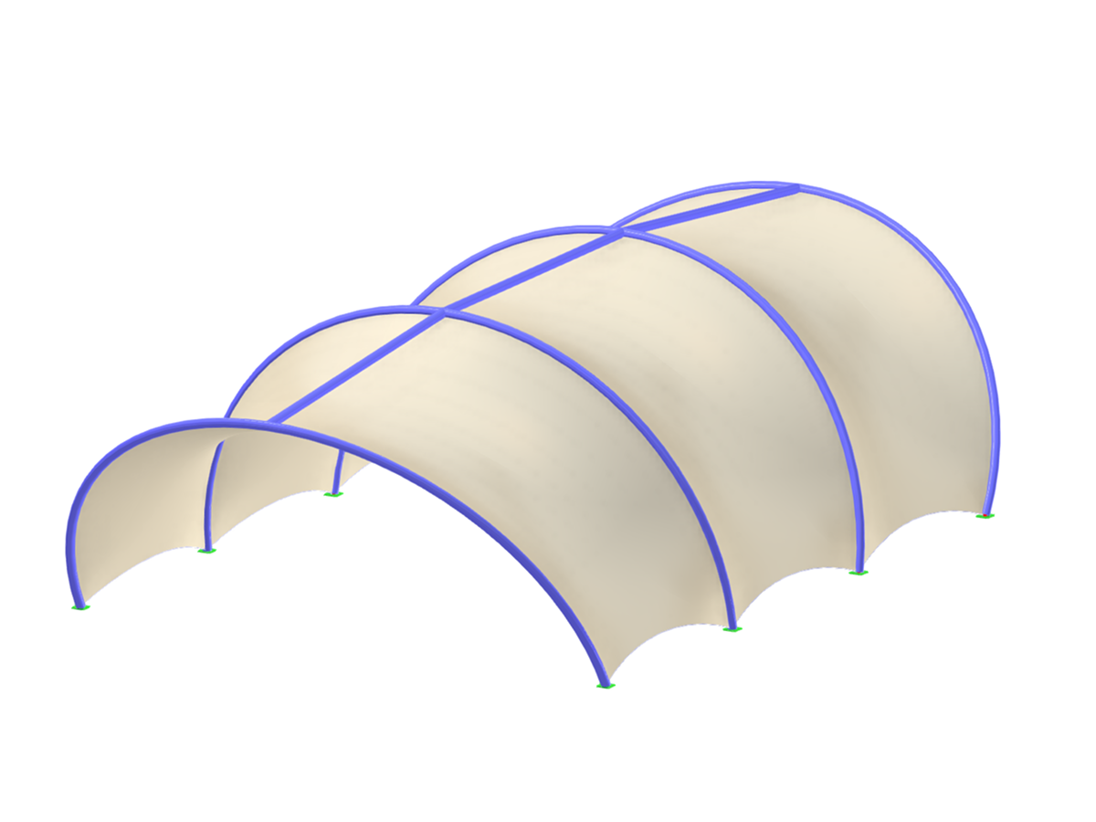 Estrutura de membrana em aço. Utilização do módulo Form-Finding no RFEM 6