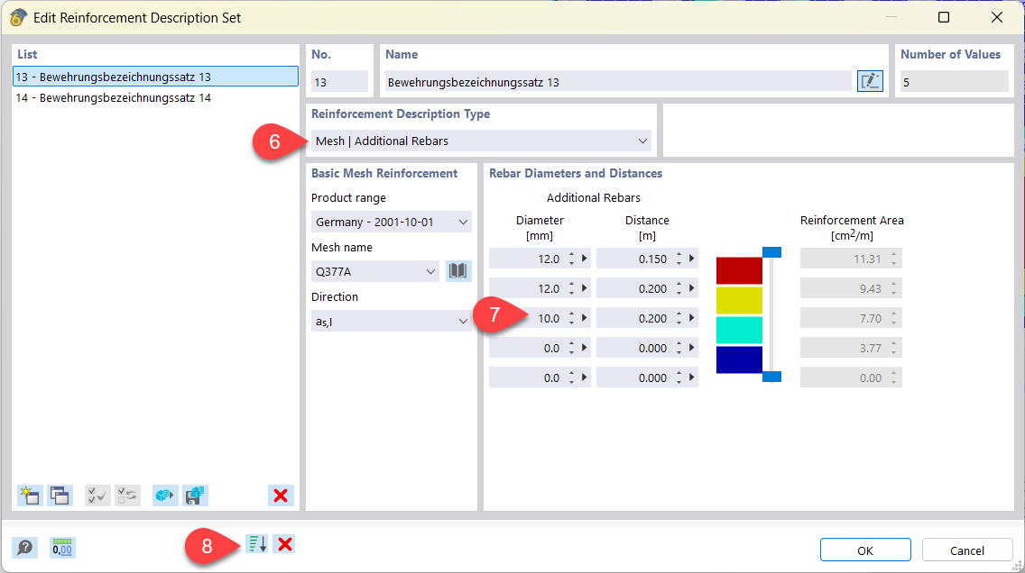 Ajuste dinâmico das áreas de armadura no conjunto de designação de armaduras