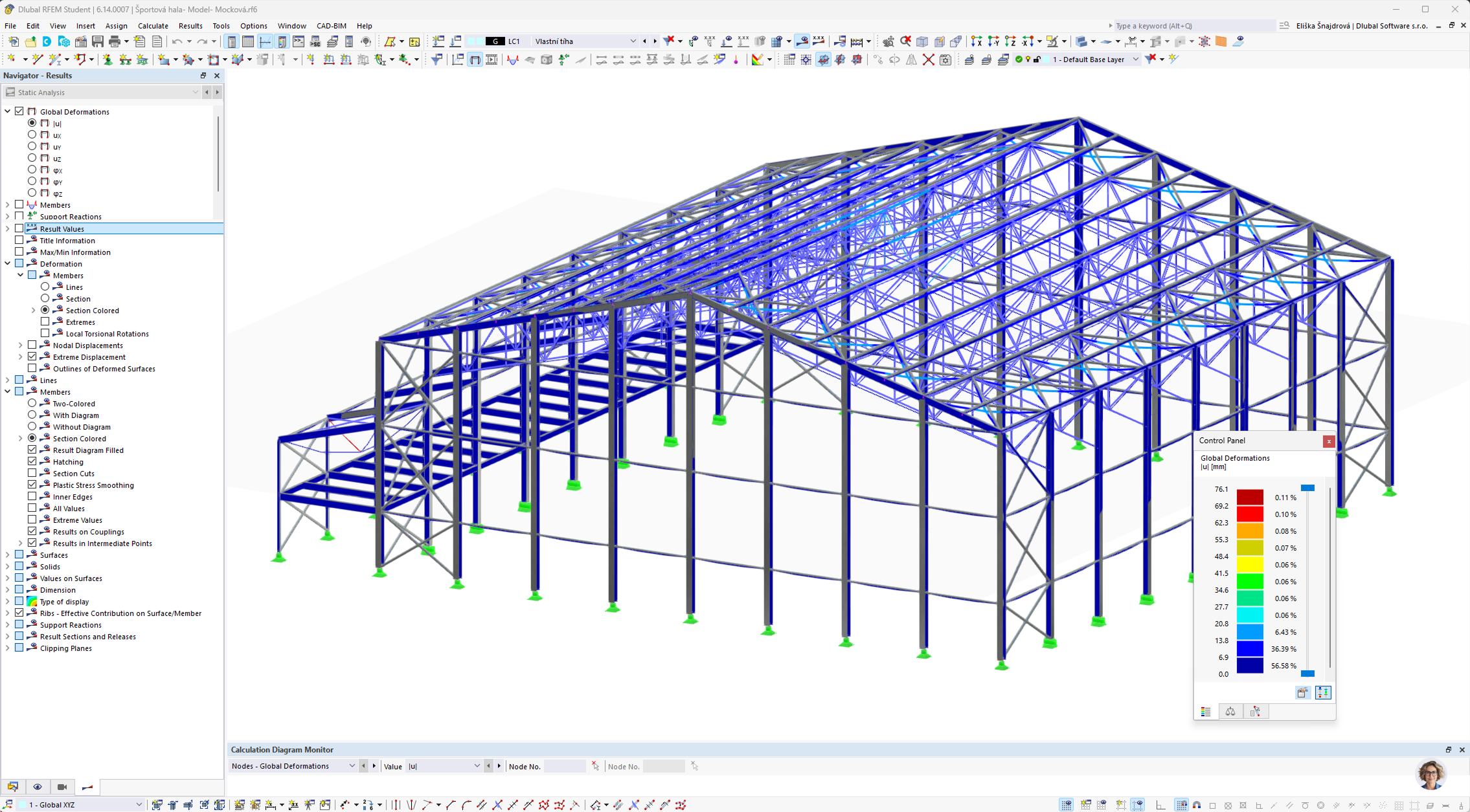 Pavilhão desportivo de aço para ténis centra-se no dimensionamento de vigas treliçadas.