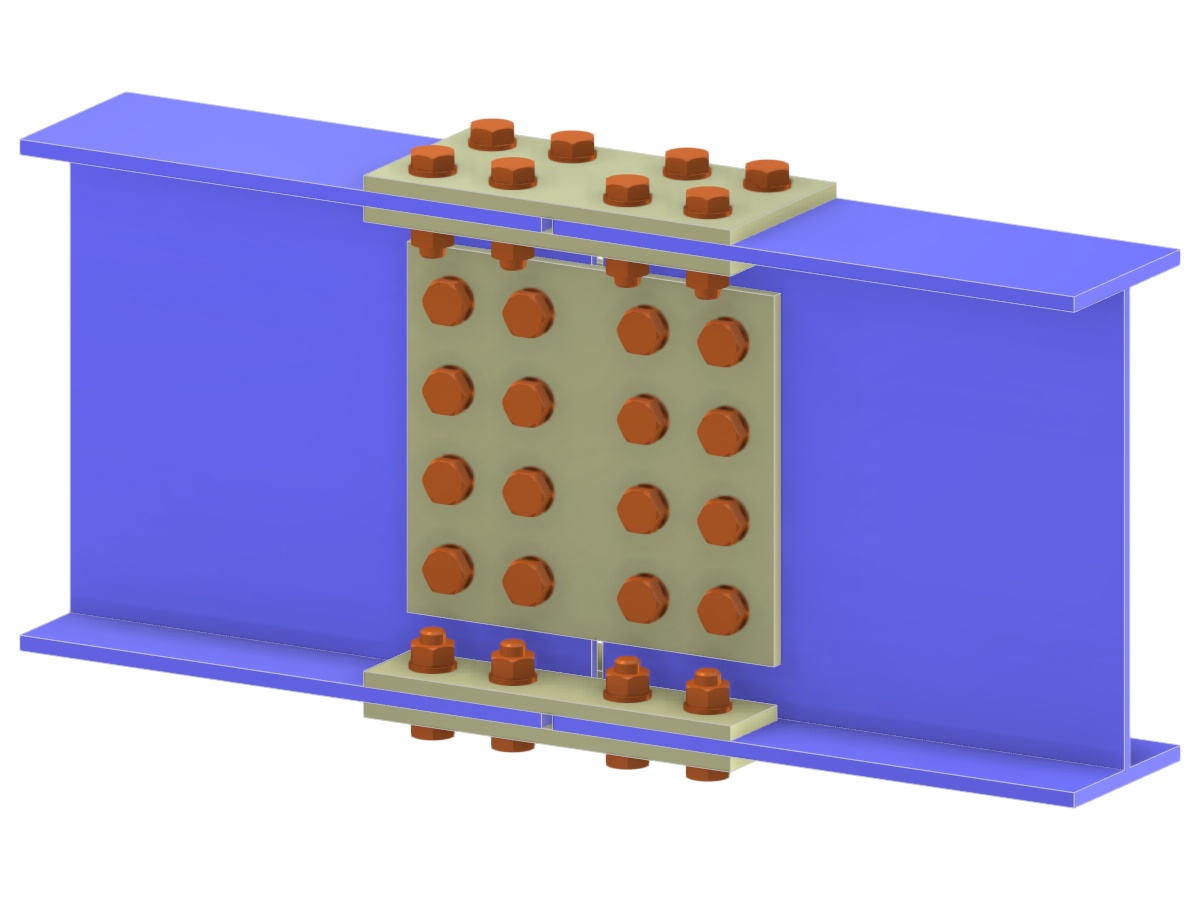 Modelo 006195 | Ligação de viga com chapas de emenda nas mesas e na alma