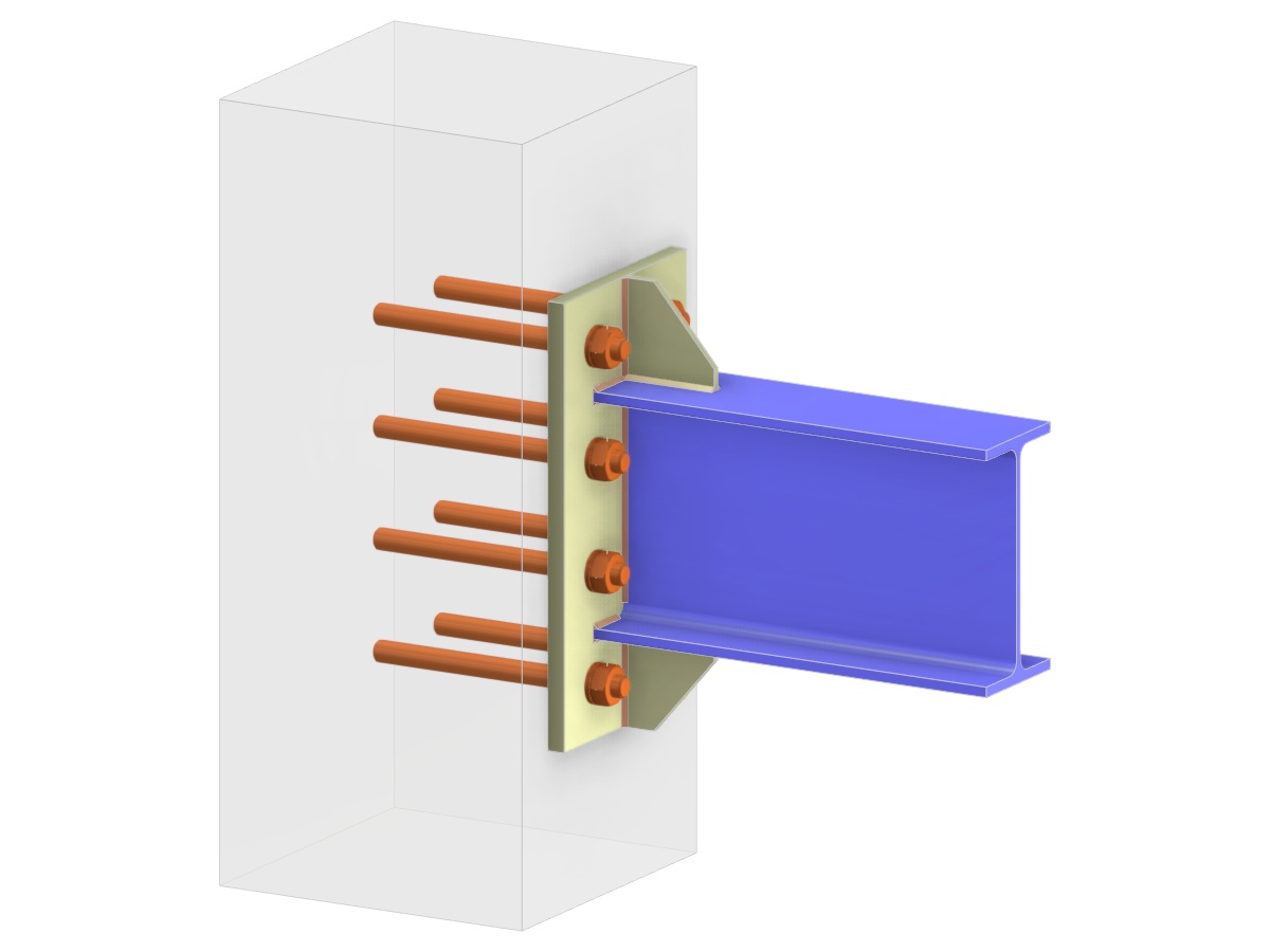 Modelo 006237 | Ancoragem de Viga | Placa de Base Vertical Estendida com Nervura