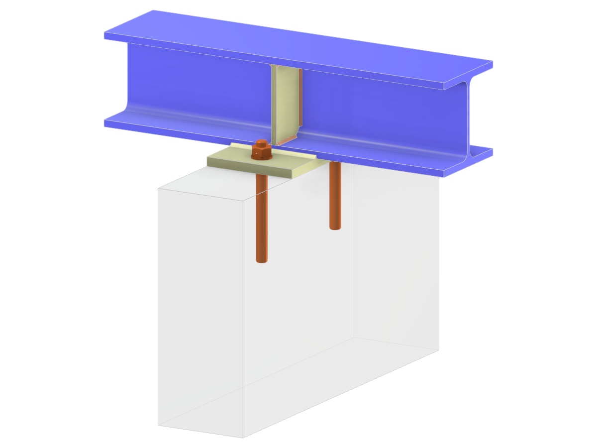 Modelo 006249 | Ancoragem de Viga | Placa de Base Horizontal e Reforço
