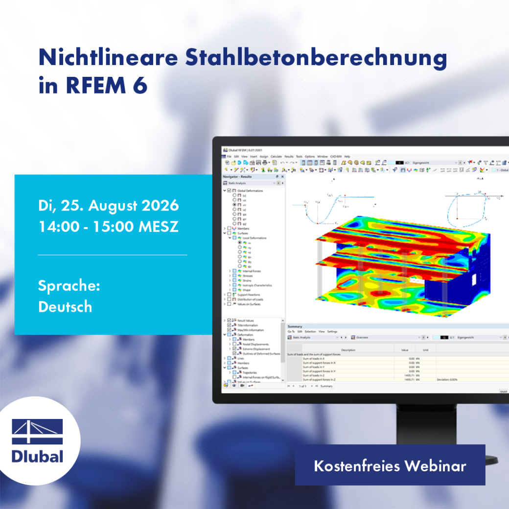 Cálculo não linear de betão armado no RFEM 6