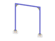 Modelo 006296 | Pórtico de aço com seção RSECTION (tubo + 4 reforços)