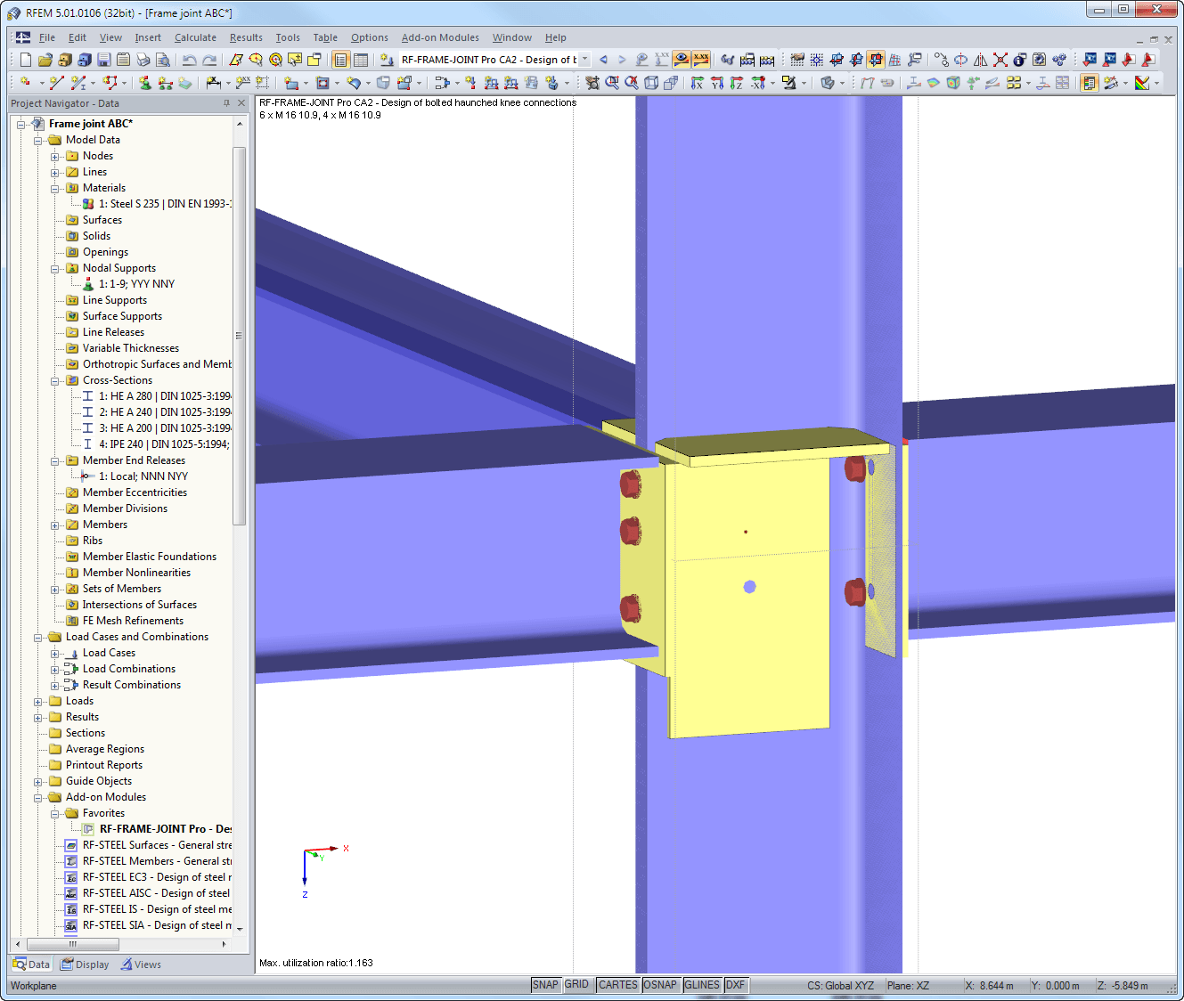 Соединение в модели RFEM