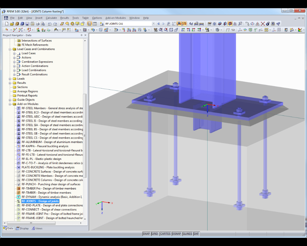 Visualisierung des Fußpunktes in RFEM
