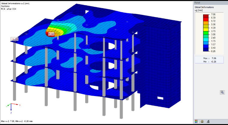 RFEM: Деформации в конечном состоянии