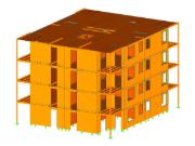 RFEM модель деревянного жилого комплекса в городе Брешиа, Италия