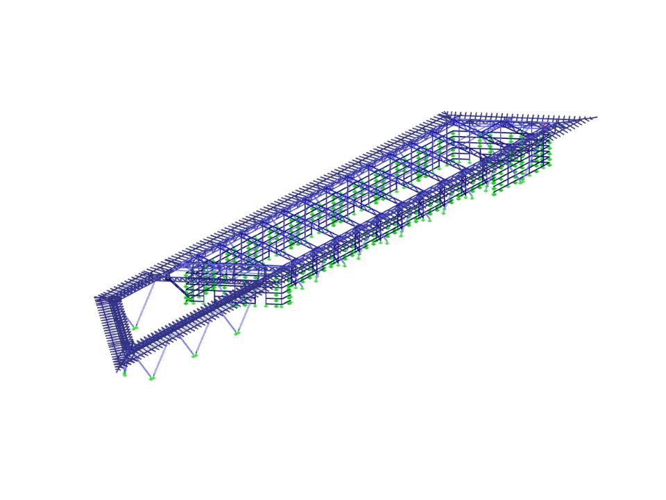 Круизный центр Варнемюнде 8 - 3D модель в программе RSTAB (© INROS LACKNER SE)
