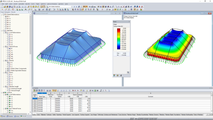 Геометрическое моделирование и поиск формы в дополнительном модуле RF-FORM-FINDING (© Studio Rota Nodari)
