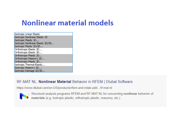 Модели материалов в RFEM