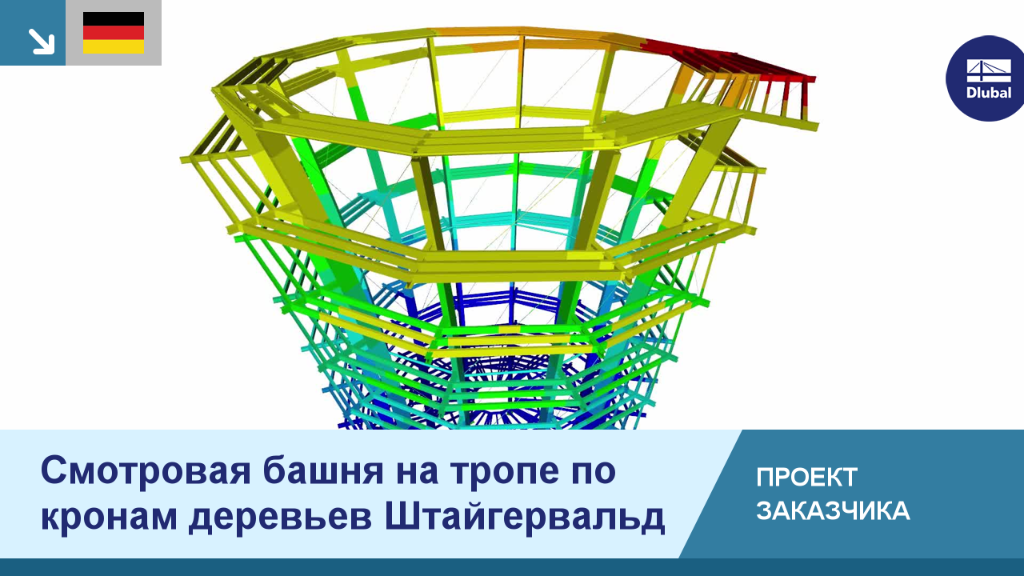 Смотровая башня тропы в кронах деревьев в Штайгервальде, окружённая лесным ландшафтом.