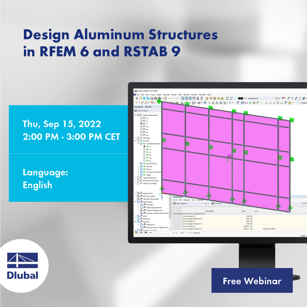 Расчёт алюминиевых конструкций\n в RFEM 6 и RSTAB 9
