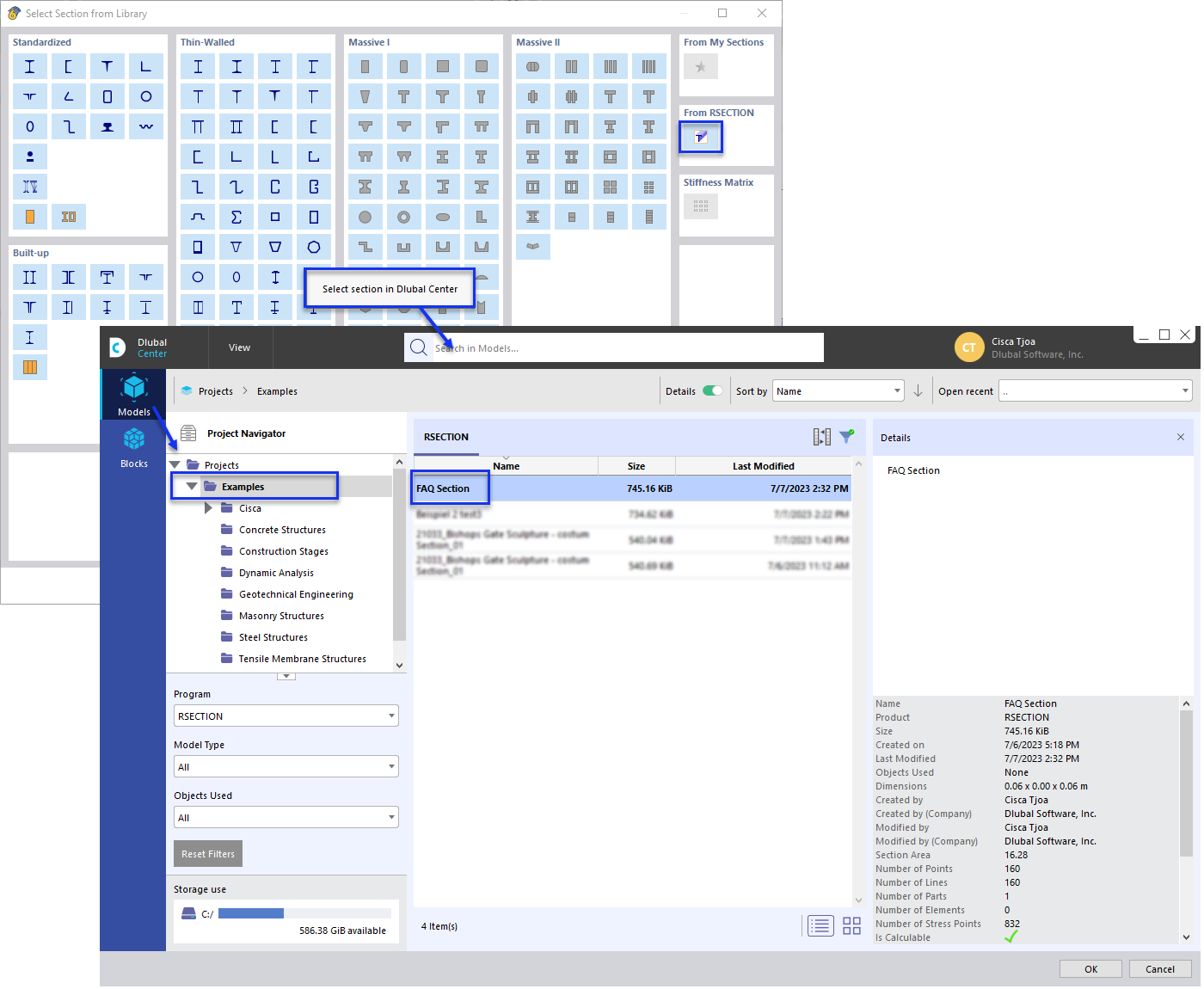 FAQ 005395 | Как я могу импортировать сечение RSECTION в RFEM 6/RSTAB 9?