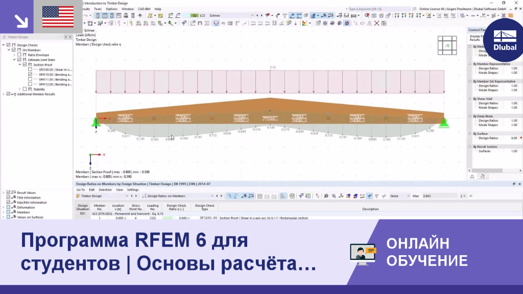 Программа RFEM 6 для студентов | Основы расчёта деревянных конструкций