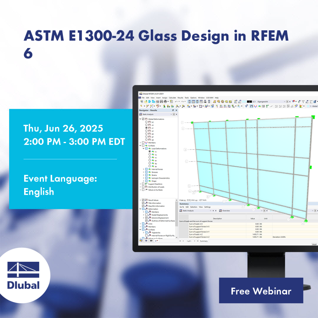 Проектирование стеклянных конструкций по ASTM E1300-24 в RFEM 6