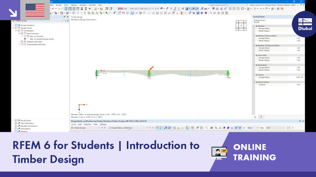 Онлайн-обучение студентов расчёту деревянных конструкций с использованием программы RFEM 6 от Dlubal, под названием «Введение в расчёт деревянных конструкций».