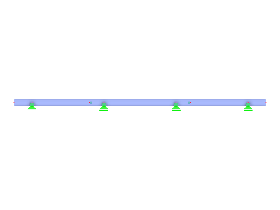 Диаграмма балки Гербера с шарнирами в нечётных пролётах и консольными концами, демонстрирующая особенности конструктивного расчёта.