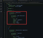 Структура файла с JSON-параметром для индивидуализированных компонентов.